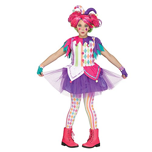 Fun World Big Girl's Rainbow Harlequin Teen Halloween Costume Childrens Costume, Multi, Large