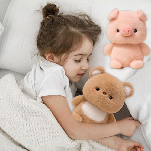 EduPlayte 2 Stück Plüsch Spielzeug, Piggy Plüschpuppe, Fluffy Little Bear, 16cm Nettes Cartoon Plüschtier, Geschenk für Kinder Jungen Mädchen