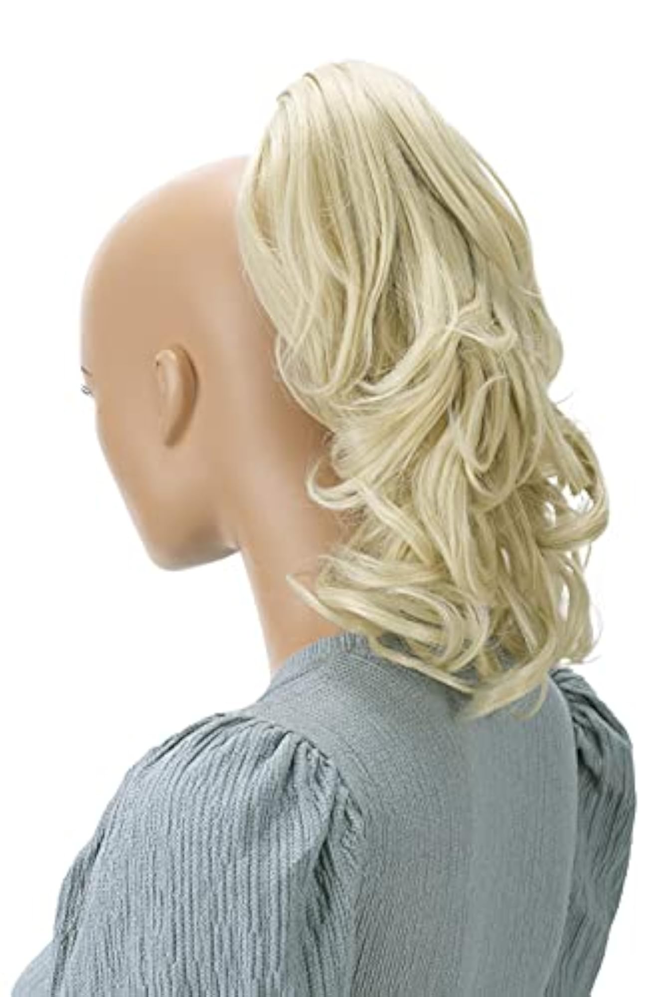 Women's Light Blonde Wavy Clip-On Ponytail Extension, 14"