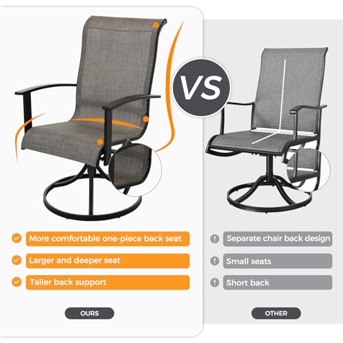 Grand patio 5-Piece Patio Furniture Sets with 30 Inch CSA Approved 50,000 BTU Square Propane Fire Pit Table Outdoor Swivel Rocking Chair 4-Piece Mixed Coffee Dining Chair Set - Image 5