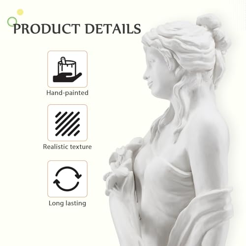 Yoleny YFHM004WH 51'' Large Outdoor Garden Nymph Statue,Mgo Garden Statue Goddess Of Spring Flowers,Roman Style Sculptures Decorations thumb #4