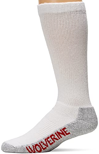 Wolverine Men's Steel Toe Cotton Work Over the Calf Socks - 2 Pairs - Durable Cushioning