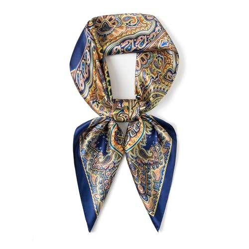Image of 35 inch Men's Silk Cowboy Scarf - Oversized Western Bandana Neckwear, Large Square Scarf with Gift Packaging