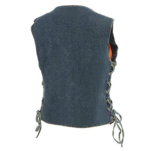 Image of Milwaukee Leather Women's Premium Denim Motorcycle Rider Vest | MDL