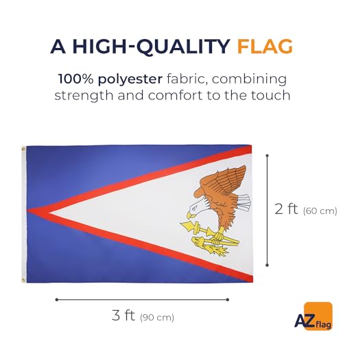 AZ FLAG, American Samoa Flag, 2x3 Ft- 100D Polyester American Samoan Banner with Two Metal Grommets, Fade Resistant - Image 2