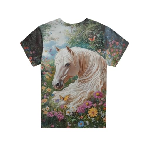 POLERO Kids T Shirts, Crew Neck Tshirts, Short Sleeves Tee Shirt, Unisex Pullover Tops Shirt for 3-16 Years Girls Boys2