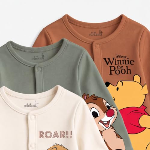 Image of minicult Cotton Unisex Front Open Full Sleeve T-Shirt with snap Buttons and Cute Prints Combo Pack