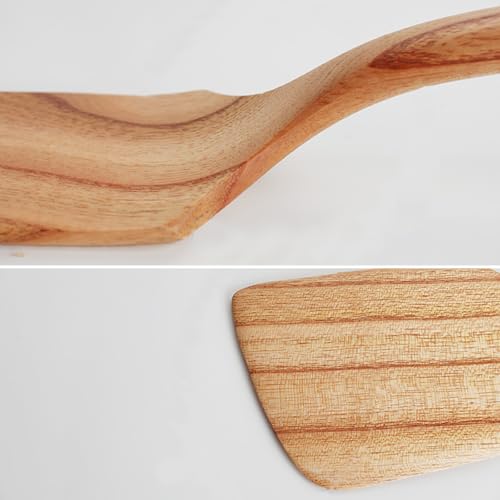 Zenxylo Wooden Spoons for Cooking, Wooden Cooking Spatula Turner and Spoon Set, 2-Piece, Sturdy, Lightweight and Heat Resistant - image 5