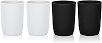 Vista 8 de Topsky Paquete de 4 vasos de baño – Plástico reutilizable para cepillo de dientes, enjuague bucal, cepillado