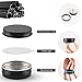 OBKJJ 48 Pcs Aluminum Round Cans with Lid, 2 Oz Metal Tins Food Candle Containers with Screw Tops for Crafts, Food Storage, DIY (black)