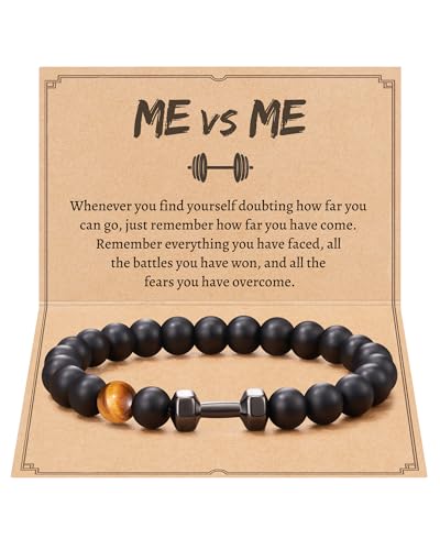 KOXMOON Fitness, Gym Gifts Workout Accessories for Men Gym Lovers Pulseras Para Hombres Beaded...