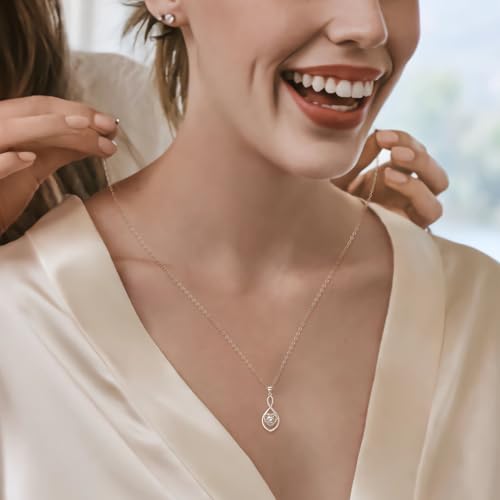 Maid of Honor Gifts, Silver Infinity Heart Necklace for Women, N18B2