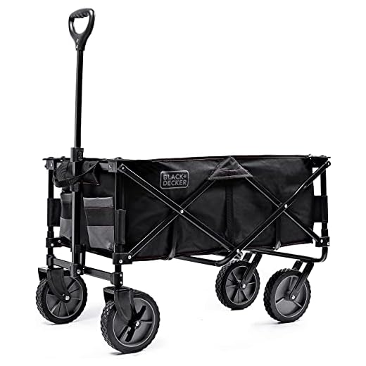 BLACK+DECKER Utility Wagon, Collapsible / Folding Wagon, Black (BDSTCTBK01)