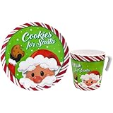 REGENT Cookies For Santa Plate and Mug Set: Festive Christmas Character Designs Melamine Wares