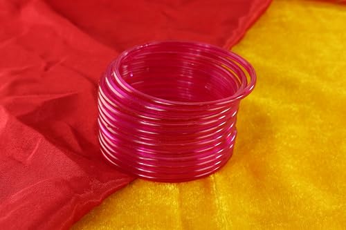 Image of STYOLLO Viral Jelly Transparent Plain Glass Chudi Set For Women & Girls | Traditional Bangle Set | Stylish Bangles For Girls | Ethnic Wedding, Festive & Daily Jewelry | Classic Designer Churi - Set Of 12
