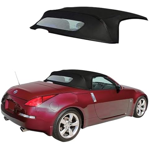 Sierra Auto Tops Nissan 350Z 2004-2009 Convertible Soft Top Replacement, w/Heated Glass Window, Twill Grain Apex Vinyl, Black Cover