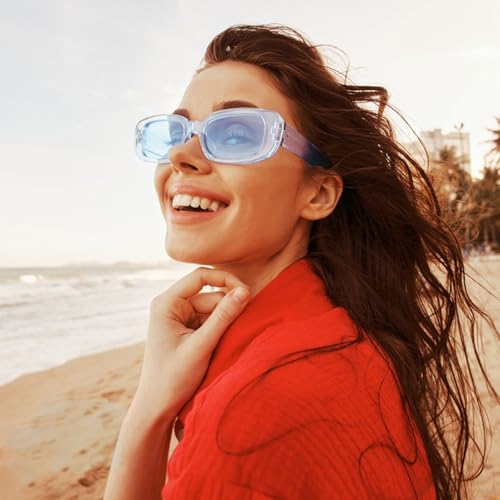 Pibupibu Wholesale 40 Pairs 90s Retro Rectangle Sunglasses Bulk Adults Unisex, Fun Colorful Y2k Glasses Party Favors2