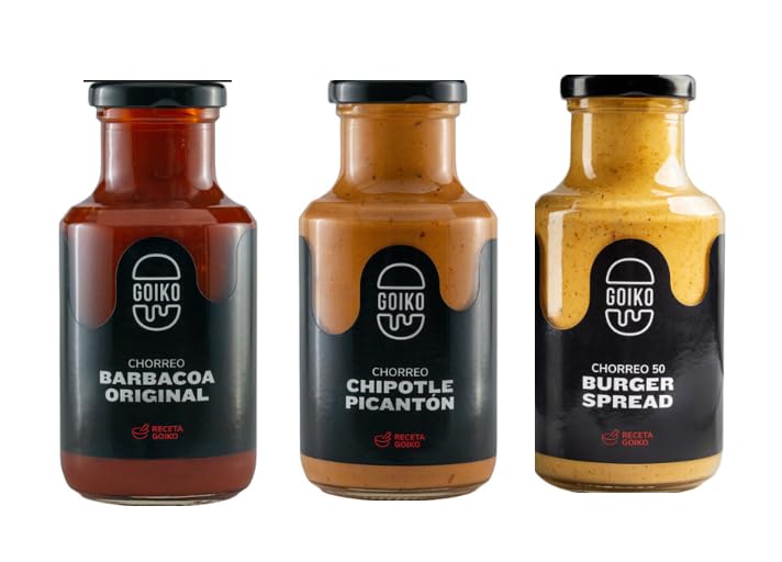 Estuche Salsas Goiko Barbacoa - Chipotle - Burger Spread - 750 gr en total!