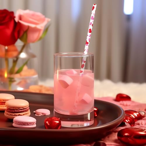 Pitillos de Papel con Corazones Rojos y Rosas 200 Unidades miniatura 4