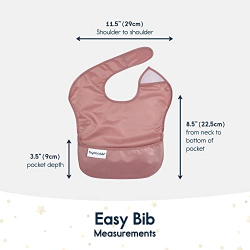 image for Tiny Twinkle Mess Proof Baby Bibs for Eating - Waterproof, Wipeable Bi