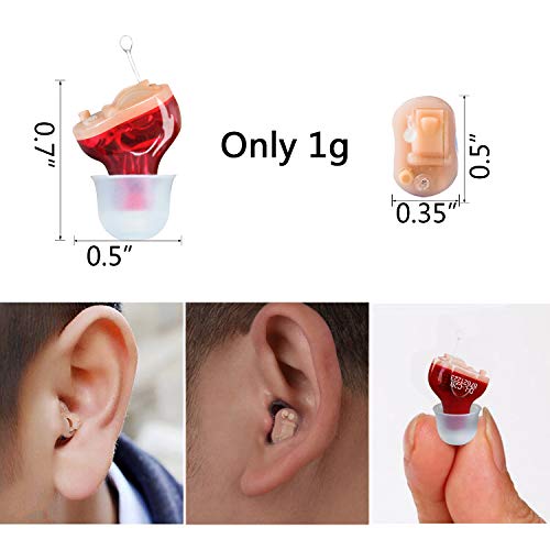 BLJ Hearing Amplifier Sound Amplifier with Digital Noise Reduction and Feedback Cancellation (Right Ear-Red)