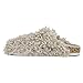 Olivia Miller Women’s Fashion Shoes, Grey Blush Pink Faux Fur EVA Slippers Closed Toe Slip On Indoor Outdoor House Slides Flat Sandals