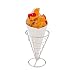 Conetek 10-Inch Eco-Friendly White Finger Food Cones: Perfect for Appetizers - Food-Safe Paper Cone - Disposable and Recyclable - 100-CT - Restaurantware