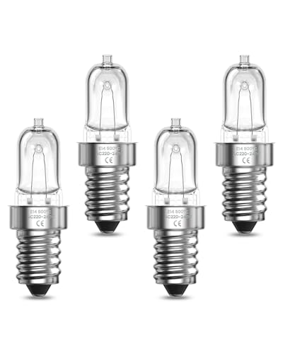 Lamptobe 4X Bombilla para Horno E14 42W - Resistente a 500°C Bombilla Horno E14 Blanco Cálido 2700K Regulable para Philips, Neff, AEG, Smeg, Zanussi y Bosch Hornos, Microondas, Lámparas de Sal