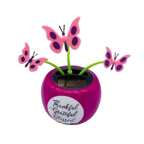 Solar Dancing Flowers Solar Powered Dancing Flower Toy Solar Dancer Figure Bobblehead Sun Flower Shape Flip Flap Animated Bobblehead Dancer Sun Catcher Car Dashboard Decor (C)