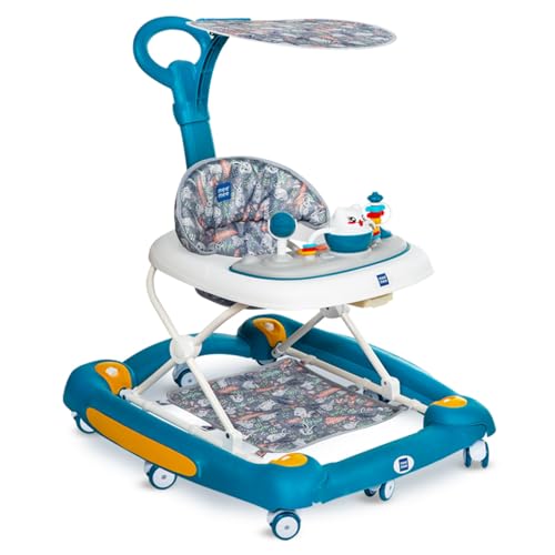 Mee Mee Baby 2 in 1 Walker & Rocker | 3 Level Adjustable Height, Light, Rattle & Musical Toys | Anti-Rollover Folding 360° Walker for Boys, Girls, Kids | Anti Fall, Anti Skid | 6-24 Months 15kg (Blue) Mee Mee Baby 2 in 1 Walker & Rocker | 3 Level Adjustable Height, Light, Rattle & Musical Toys | Anti-Rollover Folding 360° Walker for Boys, Girls, Kids | Anti Fall, Anti Skid | 6-24 Months 15kg (Blue)
