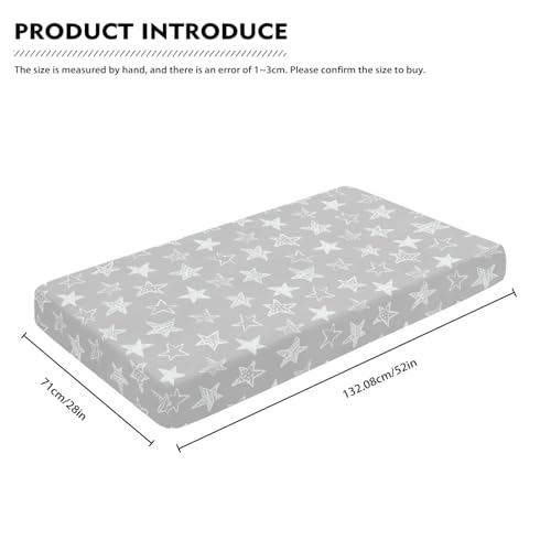 Image of Star Baby Crib Sheets for Boys Girls Grey Fitted Crib Sheet for Standard Crib and Toddler Mattress Cute Baby Mattress Sheets Toddler Bed Sheet 52x28x8 in