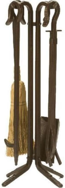 Wrought Iron Fireplace Tool Set - Corn Broom Bronze - 5 Piece