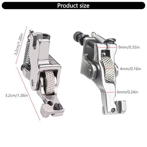 Prensatelas ajustable de cremallera invisible con rueda miniatura 4