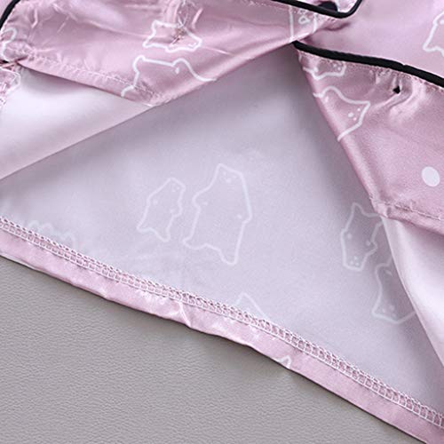 Baby Boy Girl Silk Summer 𝐏ajamas Set Cute Animals Print Satin 𝐍ightwear Lightweight Button-Down Top Pants 2pc 𝐏js4