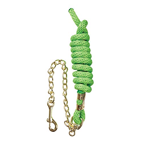 AJ Tack Set of 3 Lead Ropes with Leather Popper - Pink, Purple, and Lime Green