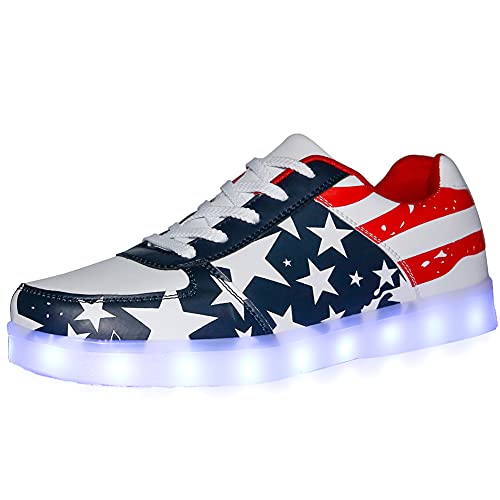 Image of SANYES LED Light Up Shoes for Women Men, Low-Top USB Rechargeable Glowing Sneakers, Luminous Dancing Shoes for Party Sports