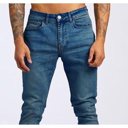 Men ‘s Classic Overalls Jeans Stretch Retro Denim Pants Straight Casual Slim Fit Denim Trousers with Pockets4