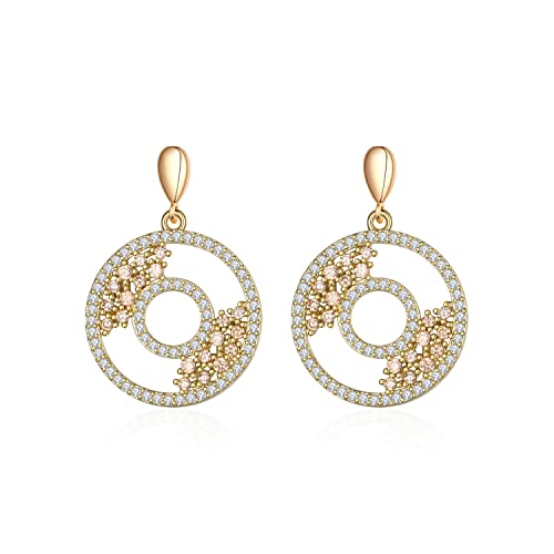 Boucles d'oreilles rondes creuses en cristal pour femme accessoire élégant