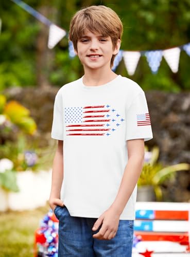 Image of BesserBay Unisex Kids July 4th Amarican Flag Top Patriotic Funny T-Shirt 6-14 Years