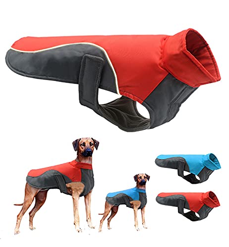 A+a Pets’ Free & Wild’ Raincoat Jacket for Dogs | Recommended Quick Easy to Wear Non Slip Design with Leash Opening | Reflective, Windproof (Red, 4XL)