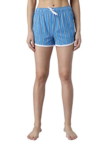 Image of KOTTY Cotton Printed Women's Night Shorts (StripeBlue,34)