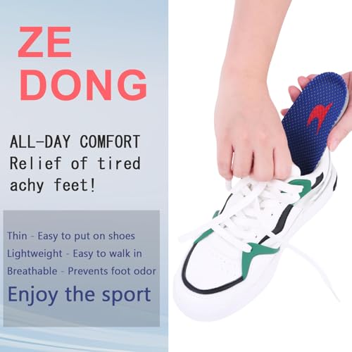 Image of Shoe Insoles, Comfort Thin Lightweight Shock Absorption and Cushion Shoe Insole, Best Insoles for Men and Women for Everyday Use (Blue, S:(Men5.5-6.5 /Women6.5-7.5))