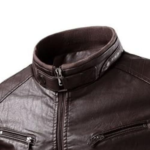 Chaqueta de cuero sintético para hombre estilo vintage miniatura 3