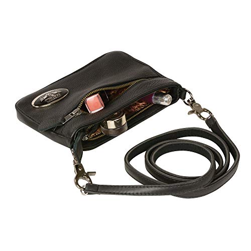 Milwaukee Leather MP8815 Ladies Black Double Zipper Leather Shoulder Bag2