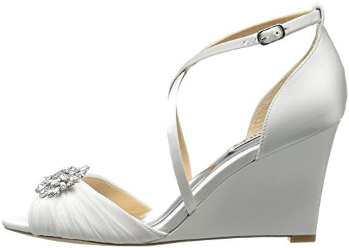 Badgley Mischka Women's Tacey Wedge Sandal, White, 8.5 M US | Image 7