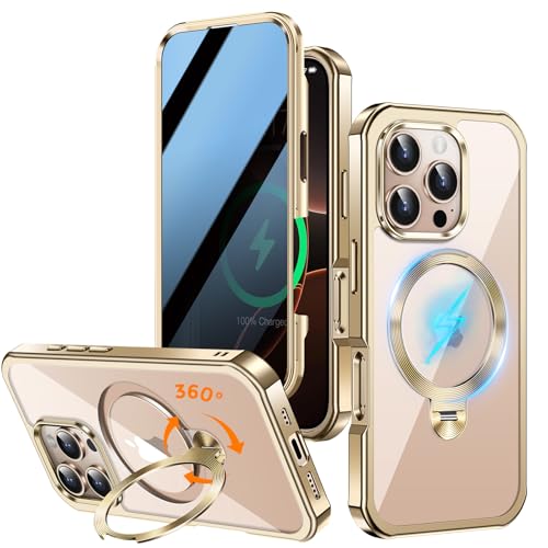 Coque iPhone 16 Pro Max de qualité militaire dorée, l'élégance blindée compatible MagSafe