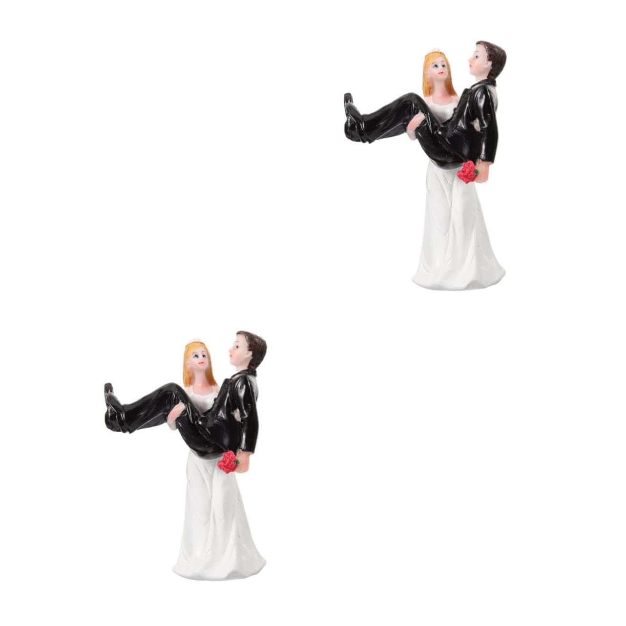 ULTECHNOVO 2stücke Braut Und Bräutigam Figuren Hochzeitsdeko Aus Resin Romantisches Tortenornament Witzige Hochzeitspaar Statue Für Cake Topper Und Hochzeitsfeier-Dekoration Schwarz-weiß