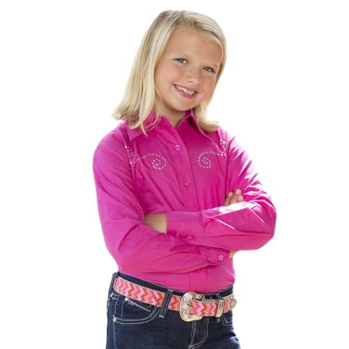 Rod's Exclusive Sparkle Blouse for Girls, Hot Pink, Small