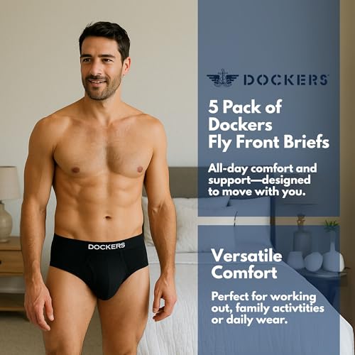 DOCKERS Mens Underwear Pack of 5 Mens Briefs Underwear for Men Soft Cotton2
