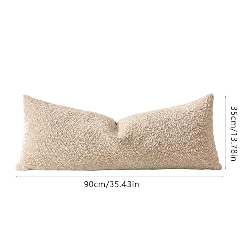 Coussin lombaire polyester bouclé déhoussable et lavable pour canapé
